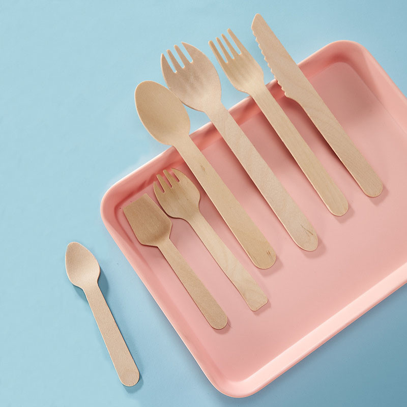 Disposable Wooden Cutlery Sets Ecological Biodegradable Compostable