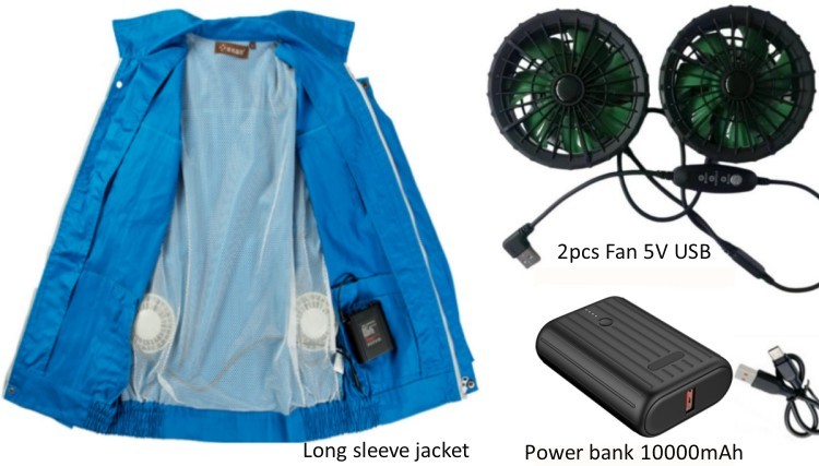 Construction Worker Fan Cooled Jacket Sun Proof diameter 106mm with two holes