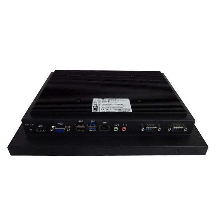 15" passive cooling chassis durable resistive touch panel PC Intel i3/i5/i7 PoE RS485