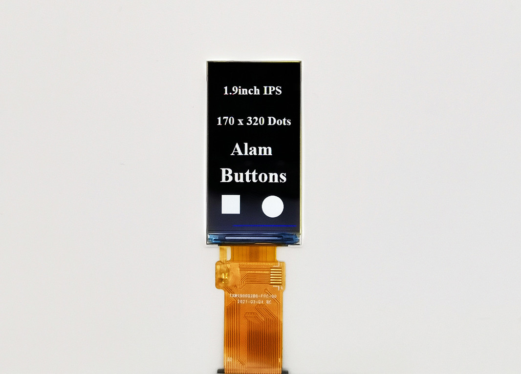 1.9 Inch Bar TFT, 170x320 30 Pins MCU Interface , 500cd/M2 Driving IC ST7789V