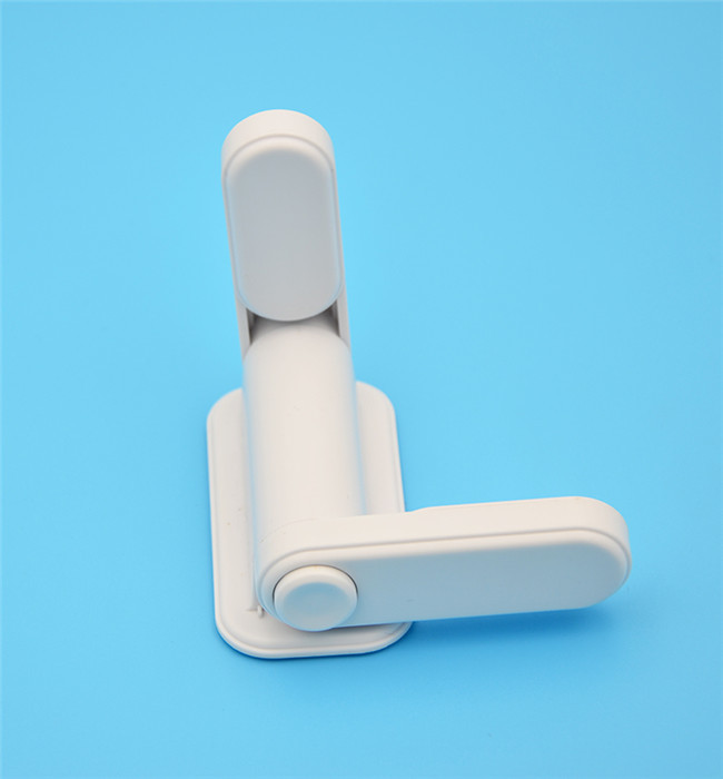 Push Button To Unlock Child Safety Lever Door Locks Plastic Material White Color