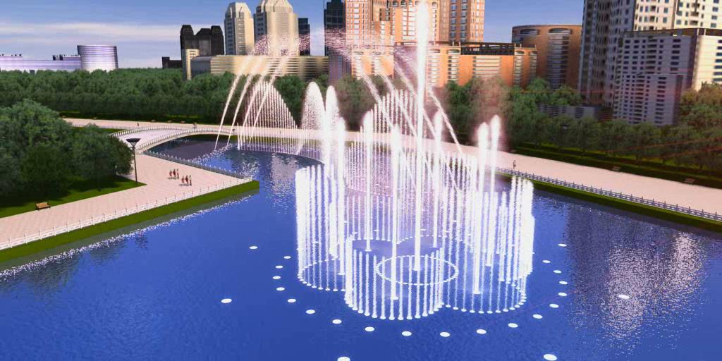 Music Control Large Lake Water Fountains Hotel Stainless Steel
