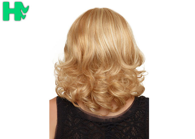 Light Yellow 12 Inch Short Synthetic Wigs Small / Medium / Large Cap Size