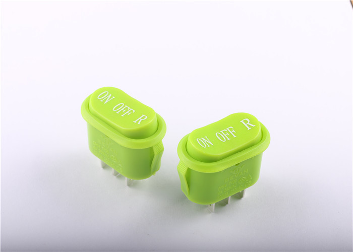 Custom Green On Off On Rocker Switch Illuminated 10A 250VAC / 15A 125VAC