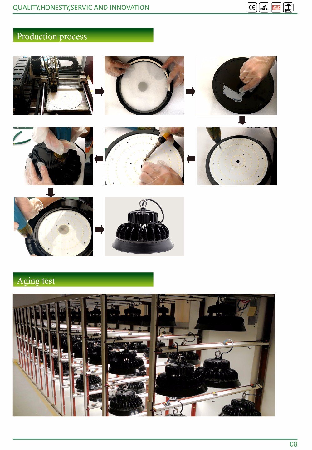 Industrial LED UFO High Bay Light IP65 Outdoor Aluminium Alloy Tempered Glass