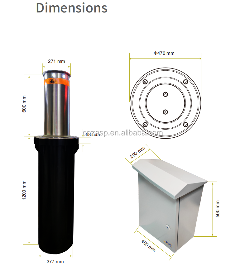 Anti Terrorist Remote Control Retractable Security Post Residential Driveway Bollards