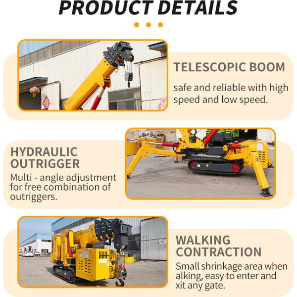 3 Ton Remote Control Elevator Crawler Cranes ZHONGMEI Small Hydraulic Spider Crane