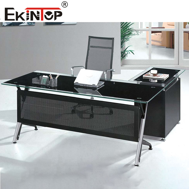 black glass computer desk