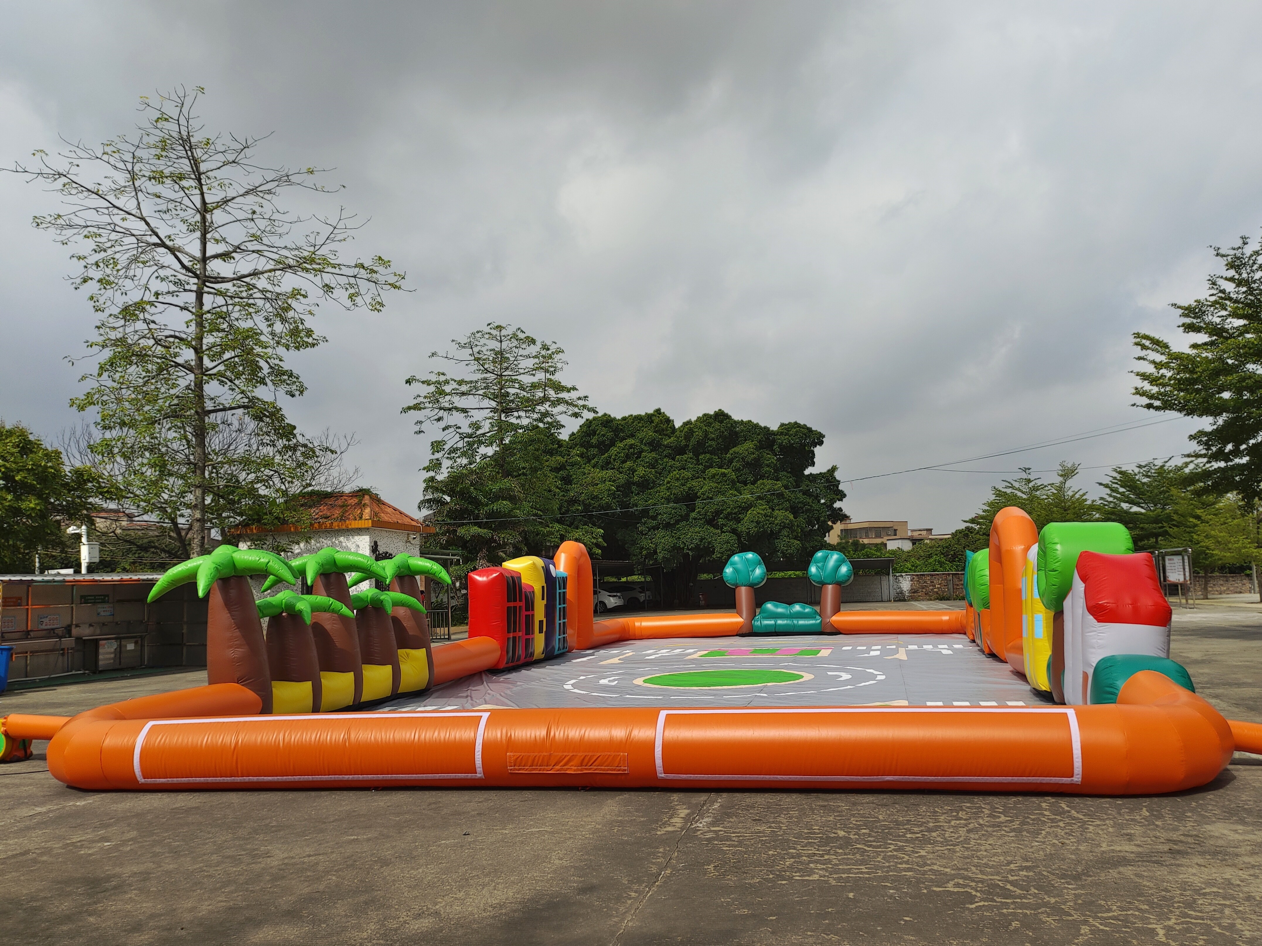 Commercial Outdoor Inflatable Sport Game Inflatable Simulated City Road Inflatable Race Track Air Tumble Track