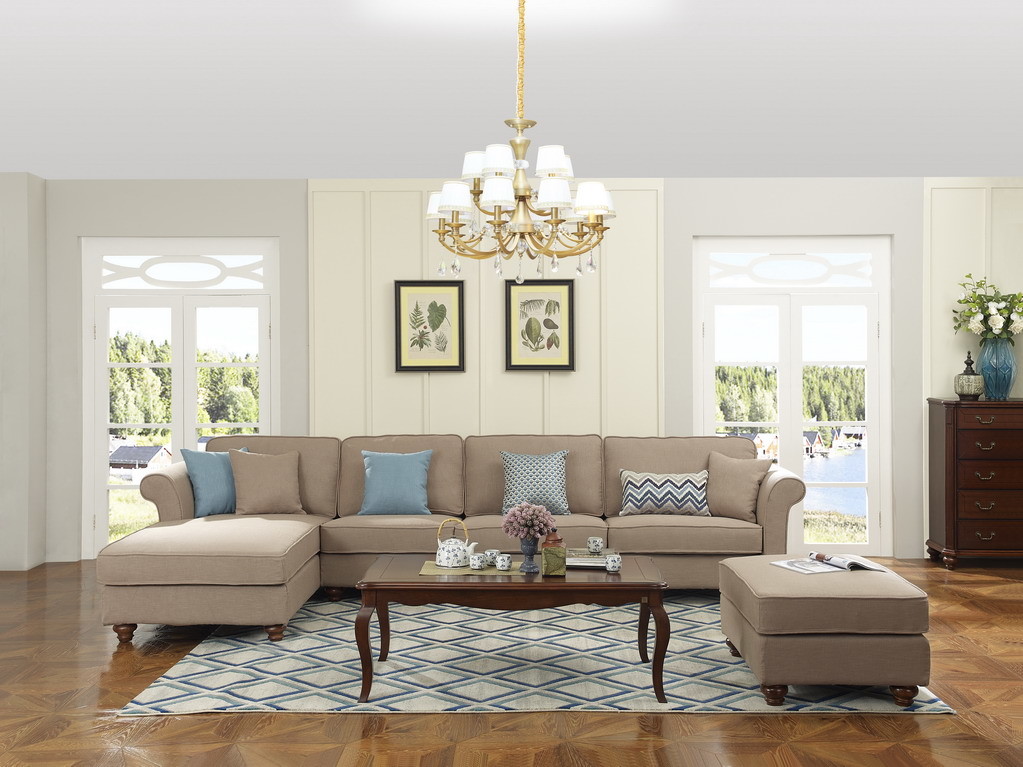Rubber Wood Home Living room Leisure Amercian Furniture TV wall unit By Floor stand and Combine Cabinet with Hanger rack