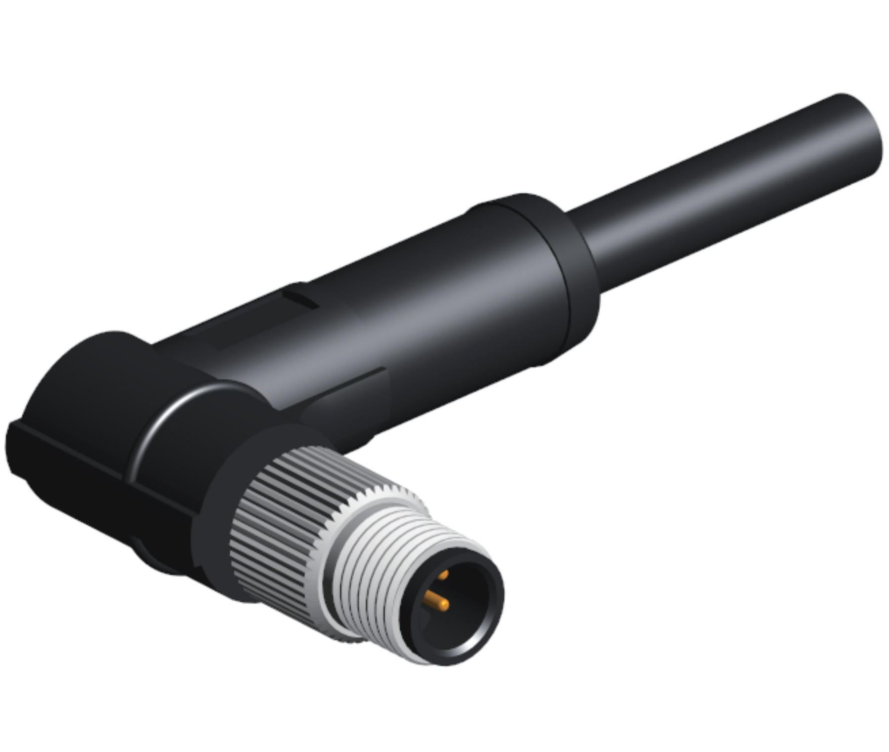IP68 IP67 Automation Connector M5 Circular Male Molded Right Angle Cable Connector