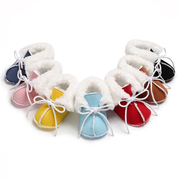 2019 winter Warm plush Soft sole 0-2 years anti-slip baby boots