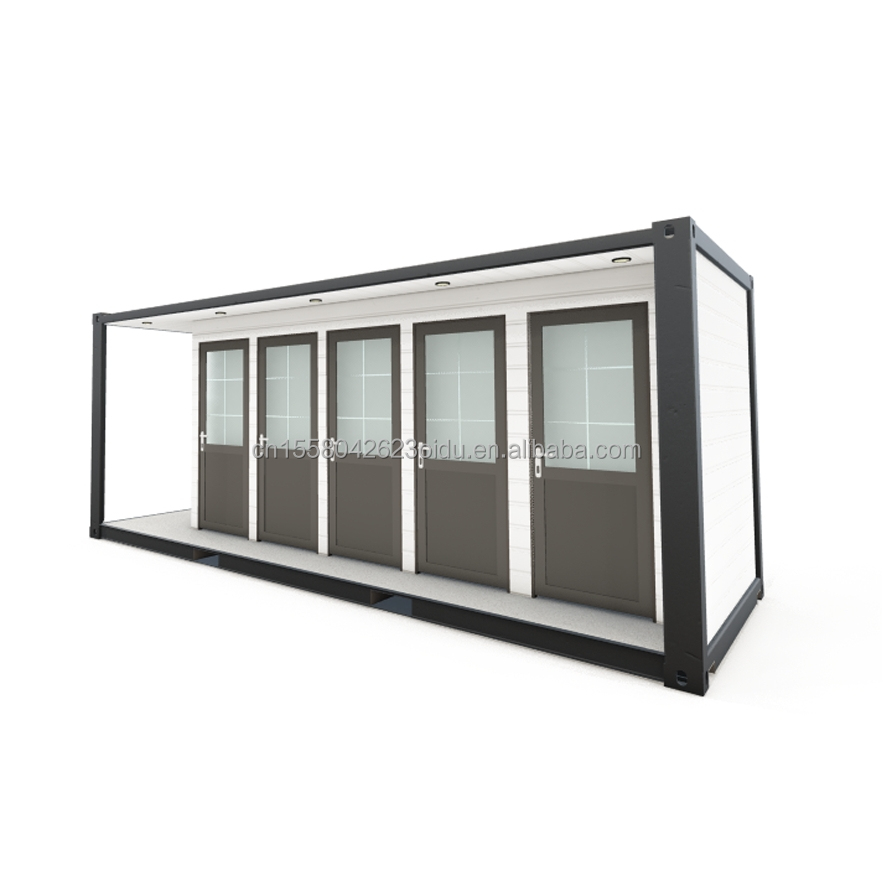 Outdoor Toilet Modified Shipping Container Style 20ft or 40ft Made of Steel and Sandwich Panel with Aluminum Alloy Windows