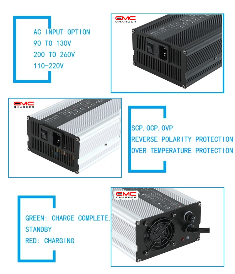 12V 25A Aluminium Alloy with Fan lithium battery charger for E-forklift CE