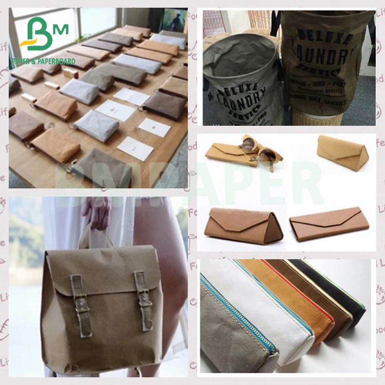  Tear Resistance Sewable 0.55mm 0.35mm Washable Kraft Paper Roll