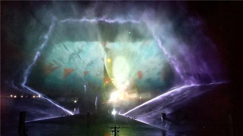 Water Laser Show With Projector Water Movie Screen Stainless