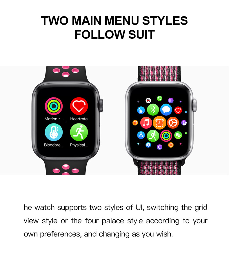2020 Smart Watch T500 Strap Call Music Player 44MM For Apple IOS Android Phone PK IWO Watch SmartWatch Women Man FK88