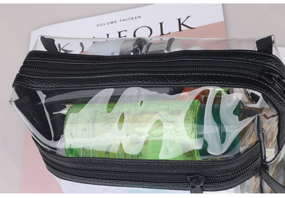 Water Resistant Zipper Transparent Mens Shaving Bag For Travel
