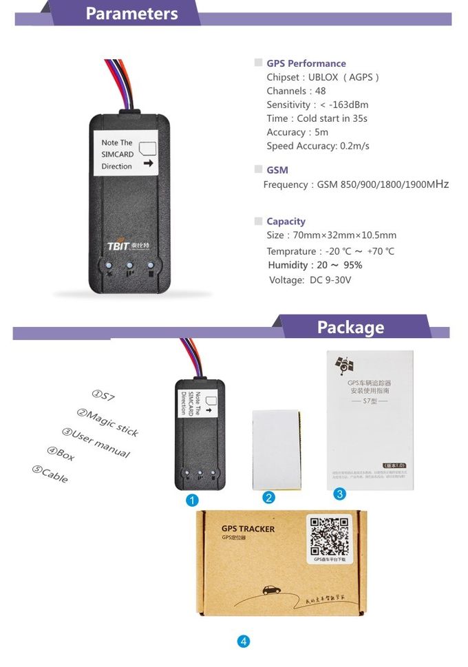 Low Power Consumption GPS Tracker With 3D Acceleration Sensor For Car And Motorcycle