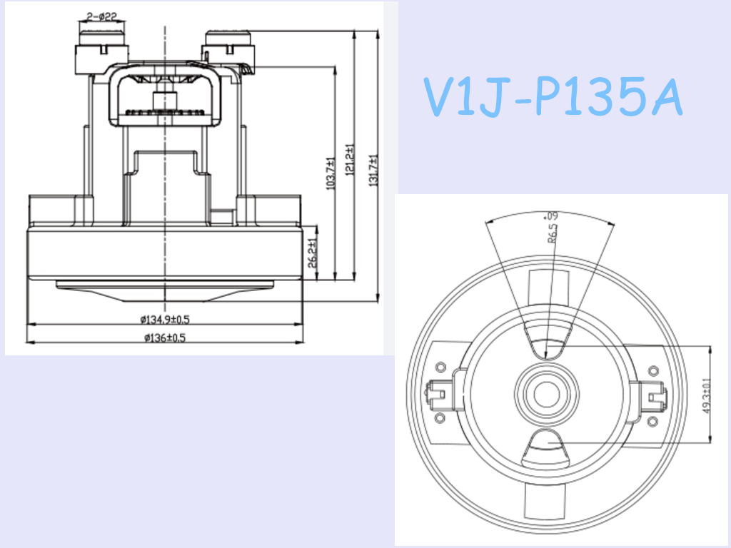 High Speed E B F Class AC 240V 1.6KW Robot Vacuum Cleaner Motors