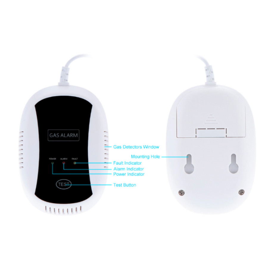 Wired Natural Gas Detector GSM Security System 433MHz LPG Gas Alarm