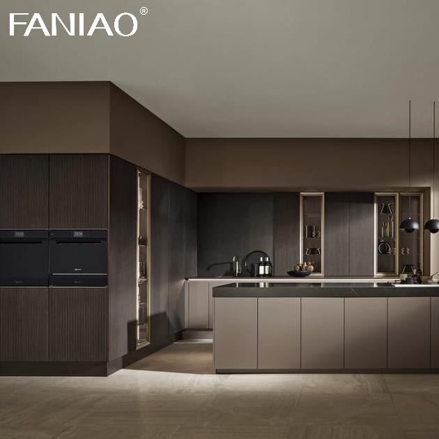 Direct Wholesale Modern Modular Melamine Cabinets Flat Panel Full Overlay Kitchen Cabinets