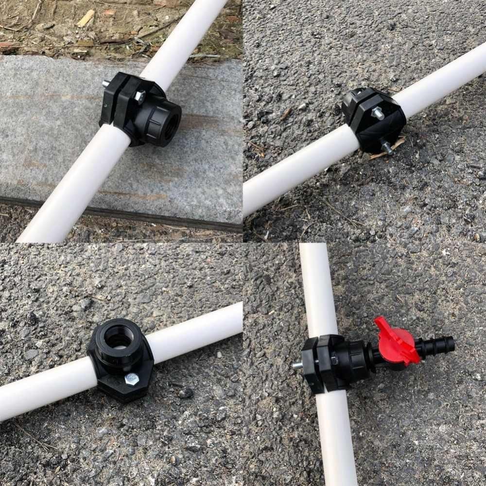Black PP Compression Clamp Saddle Double Outlet for Irrigation