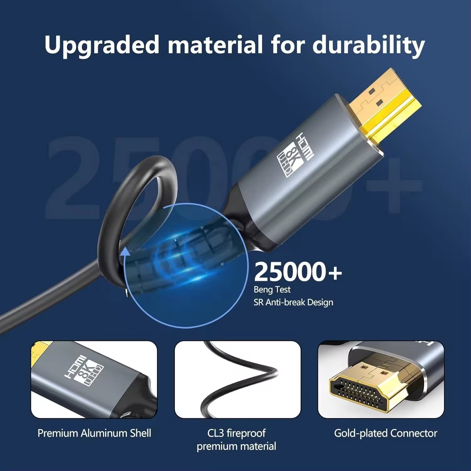 4K 60Hz HDMI cable HDR supported plug and play HDMI 2.0 compatibility