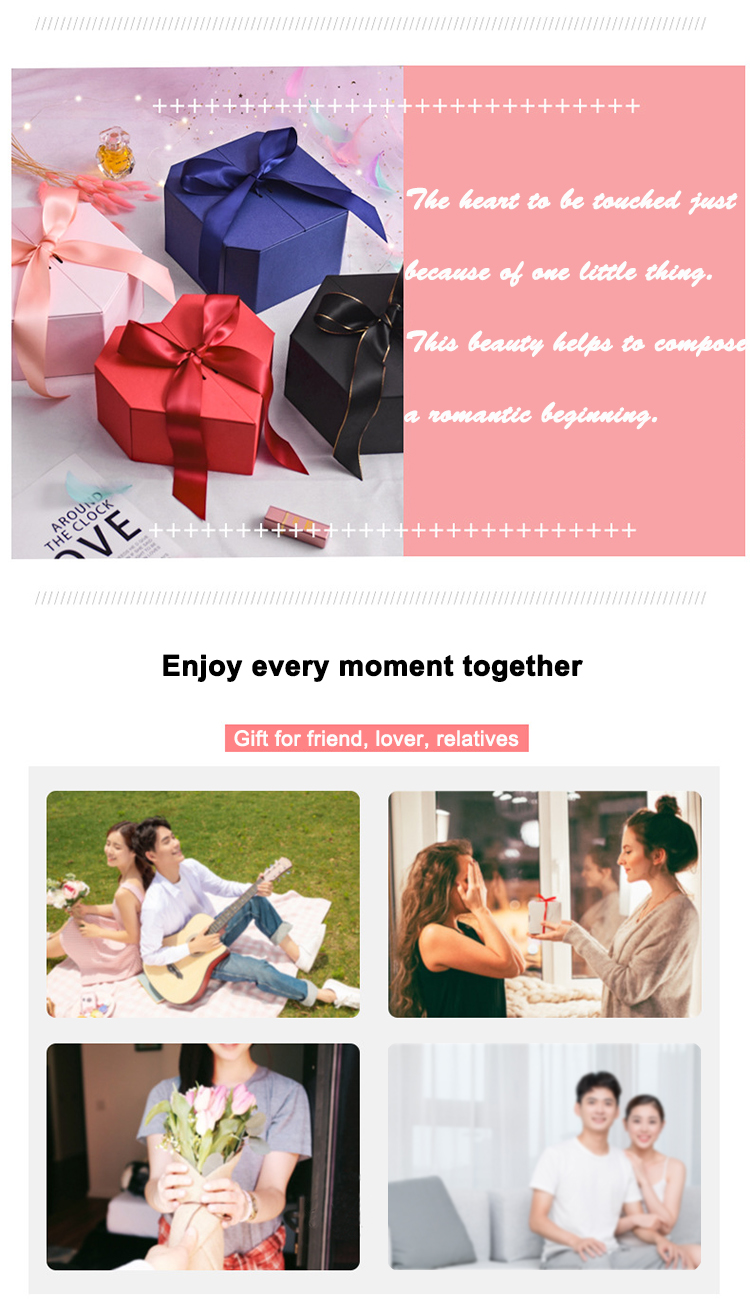 Custom Packaging Box Luxury Wedding Gift Box Heart Shape Cardboard Gift Box With Ribbon
