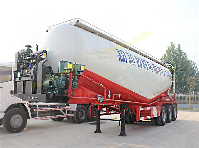 3 Axles 60cbm 80 ton Silo Bulker Cement Tank Trailer Carrier Reinforced Steel Material