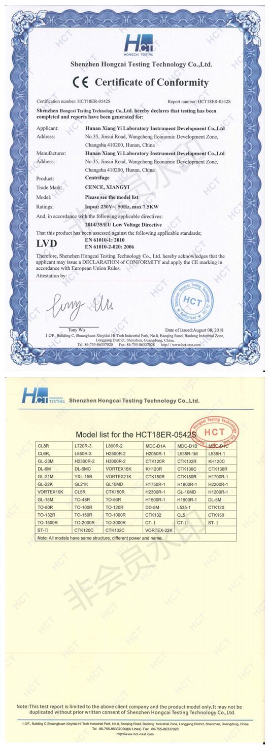 1200W High Speed Refrigerated Table Top Cold Centrifuge