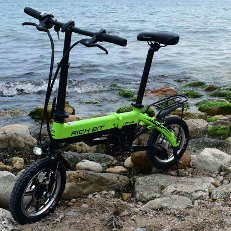 Rich Bit Top 618 Portable Folding Electric Bicycle 14 Inch Ebike 250w 10Ah Carrier Car Trunk