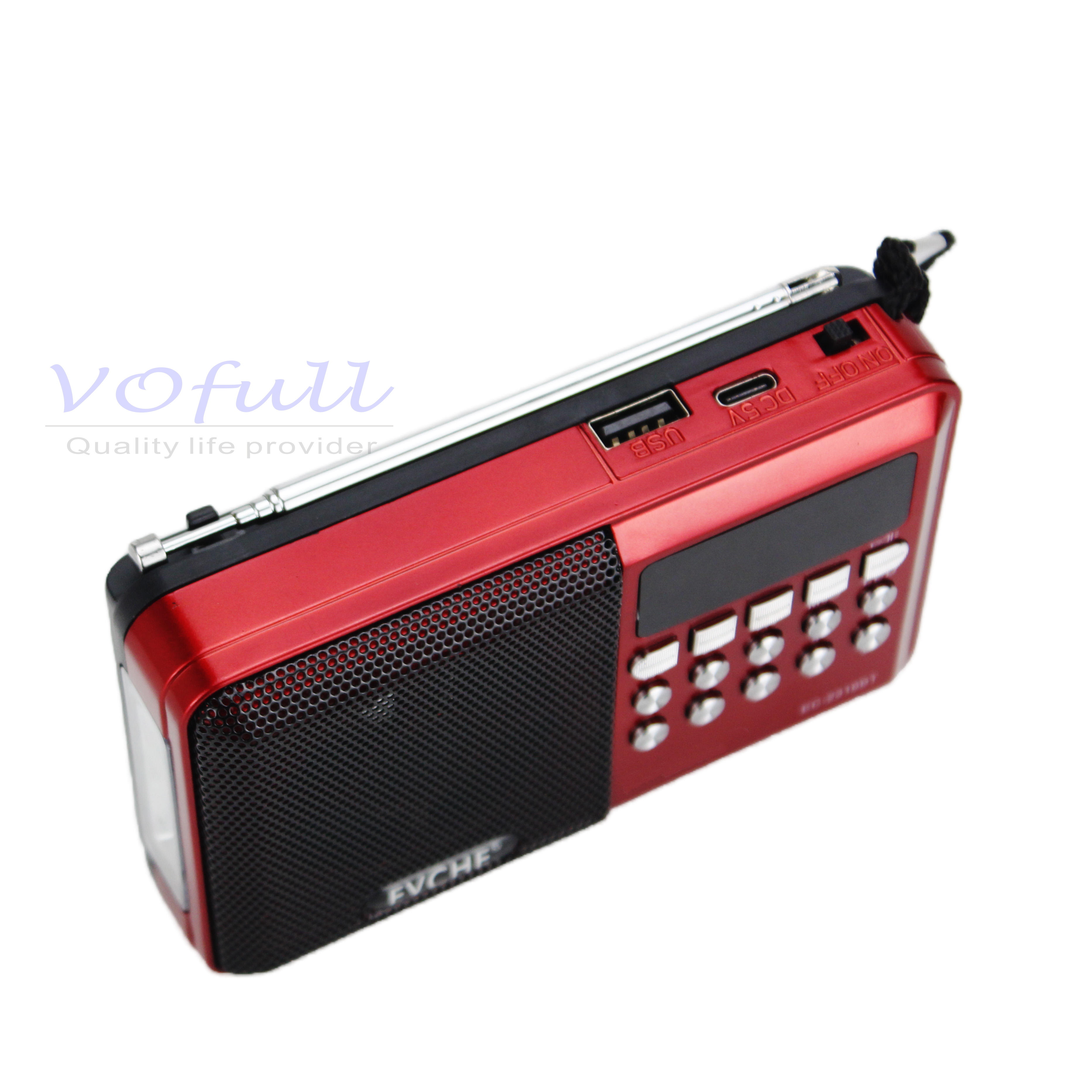 4OU 2 Inches Speaker Portable Radio Player With Built in TWS And Flashlight