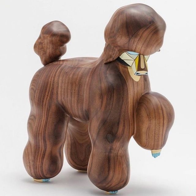 Inspired Aesthetic Handmade Wooden Dolls Wood Dog Sculpture Spotless