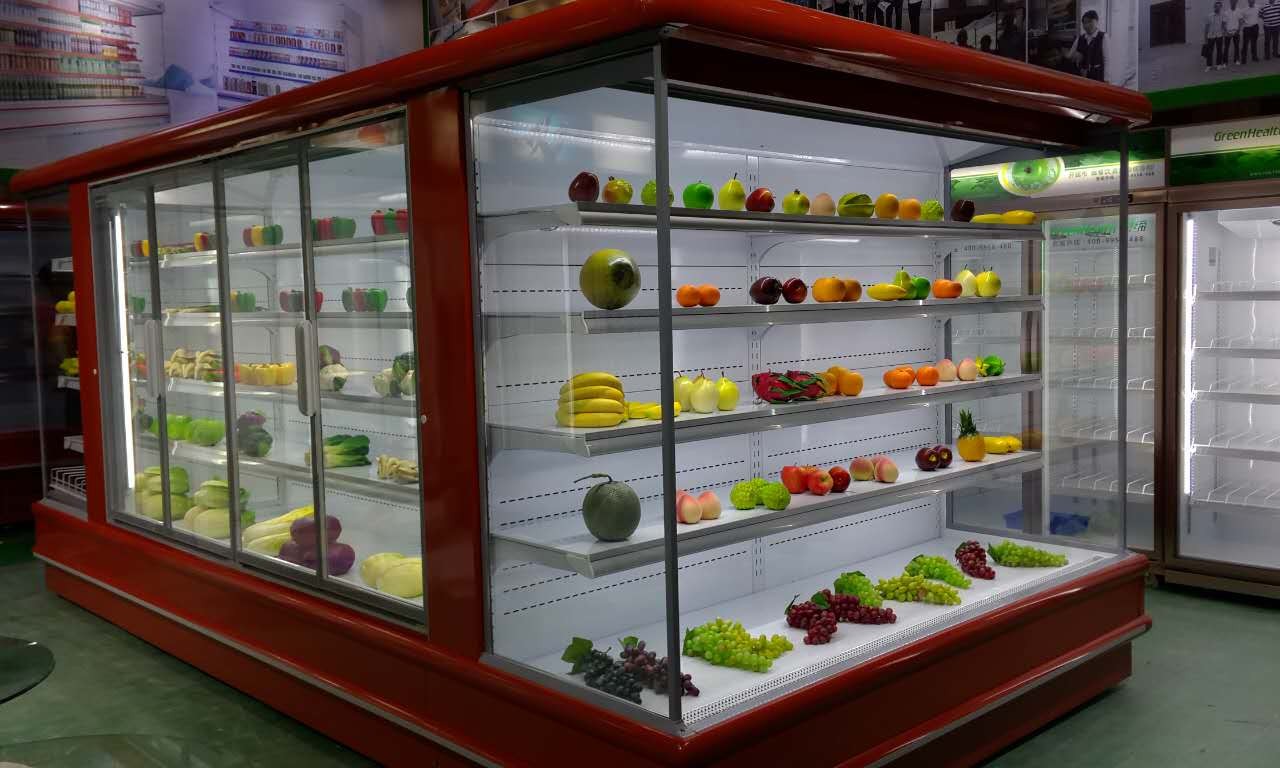 Multideck Vertical Open Display Cooler For Milk With Optional Glass