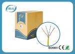 Yellow Color Cat5e Lan Cable PVC Sheath 100MHZ Spectral Bandwidth 0.4mm / 0.45mm