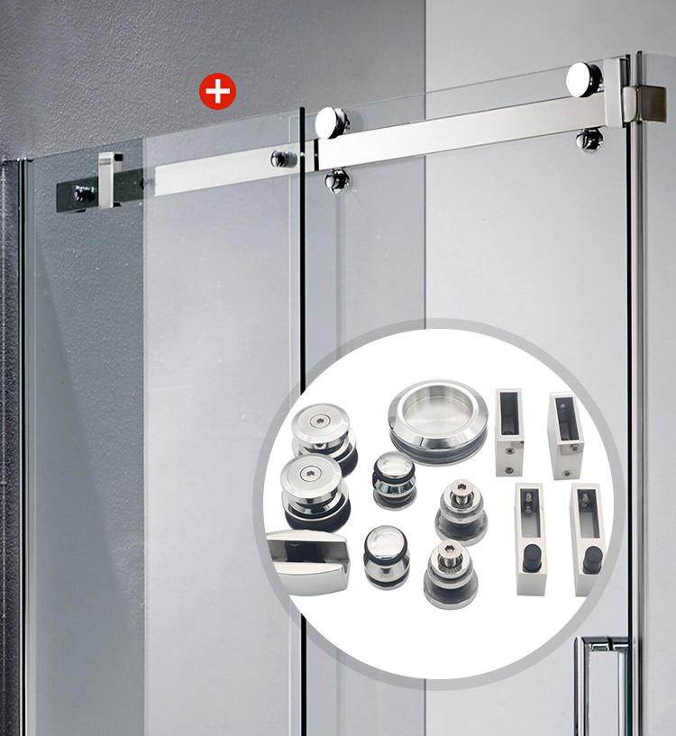 Modern Design Stainless Steel Sliding Door System Hardware for 10-12mm Thick Safe Glass