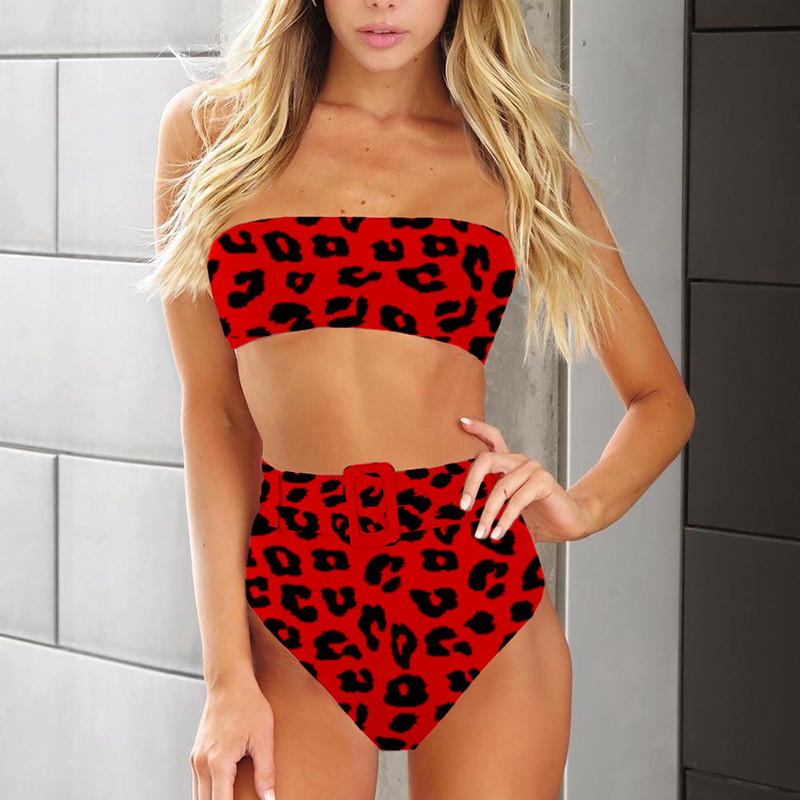 Tiered Layer Tie a Knot Front Top With Low waist Bikini swimsuit high cut