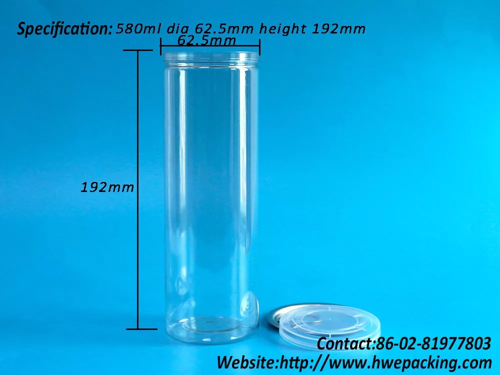 Ring Pull Empty Disposable Clear Plastic Cans With Easy Open Lid Cookie Packaging