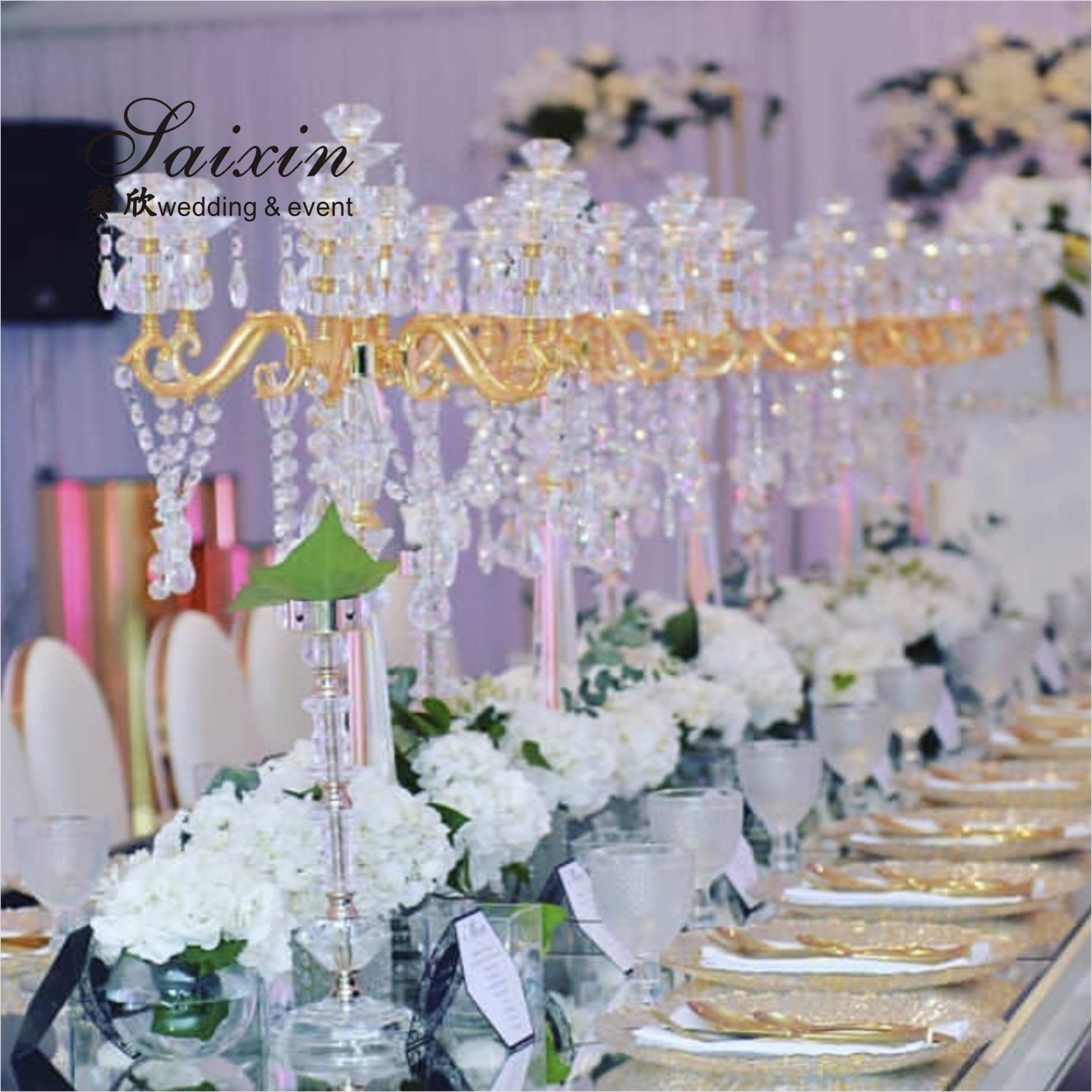 ZT-303B manufacturer wholesale 7 arms golden candelabras weddings table centerpieces