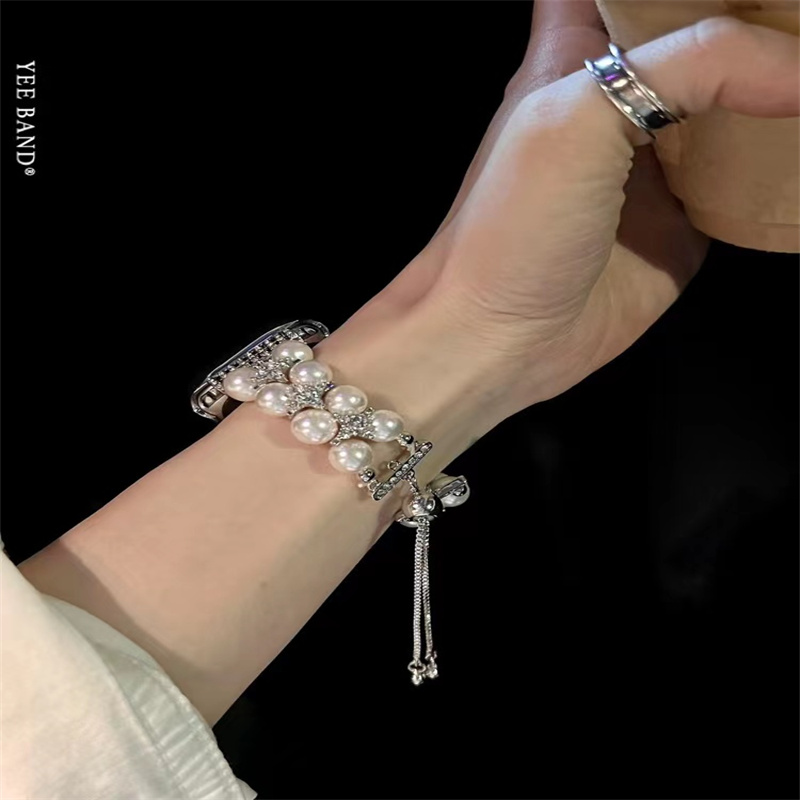 OEM ODM Women Metal Diamonds Jewelry Bracelet Wrist Band Fashion Handmade Watch Straps For iWatch Series 8 7 6 5 4 3 2 1