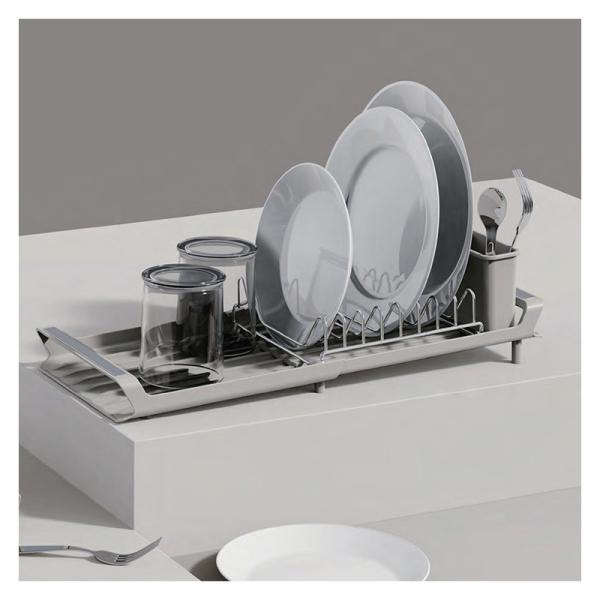 Non Folding Adjustable Metal Wire Kitchen Dish Rack For Sustainable Utensils