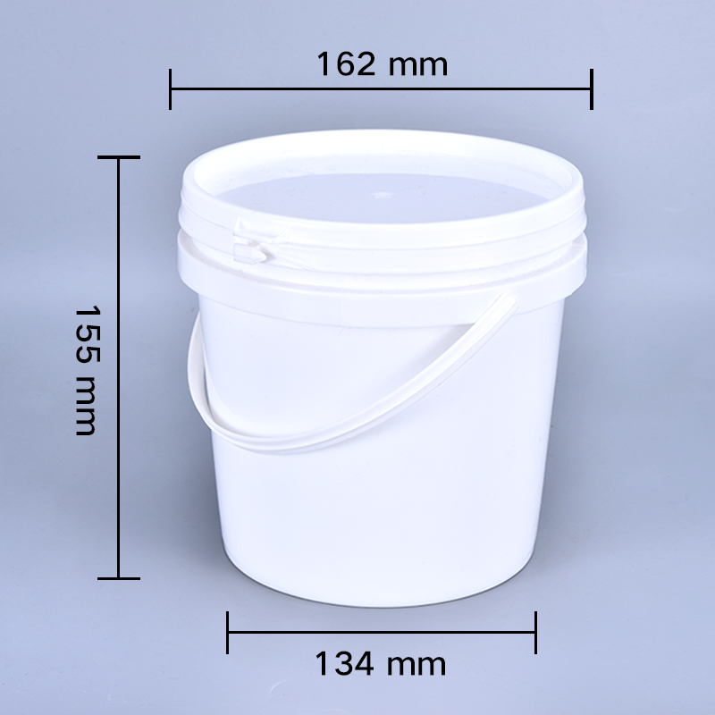 2L PP Round Plastic Storage Bucket With Lids For Honey Ice Cream With Customized Logo