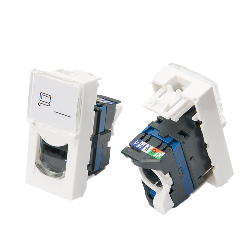 Exact Cables OEM Networking Rj45 Cat6 45*22.5 French Type UTP Single Keystone Jack