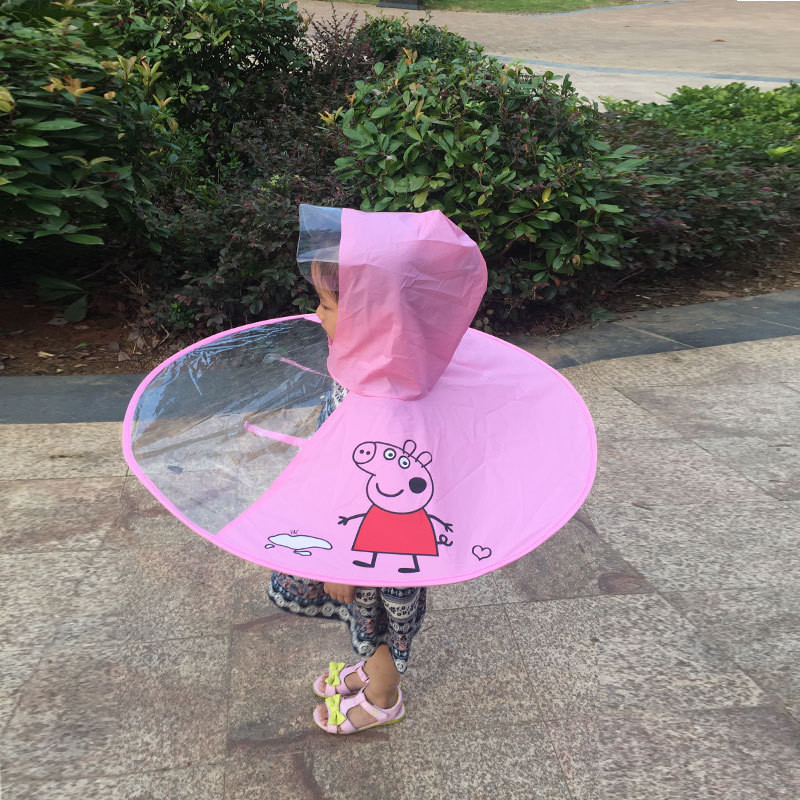 90cm Height PVC Children's Flying Saucer Hat Umbrella Raincoat Cloak