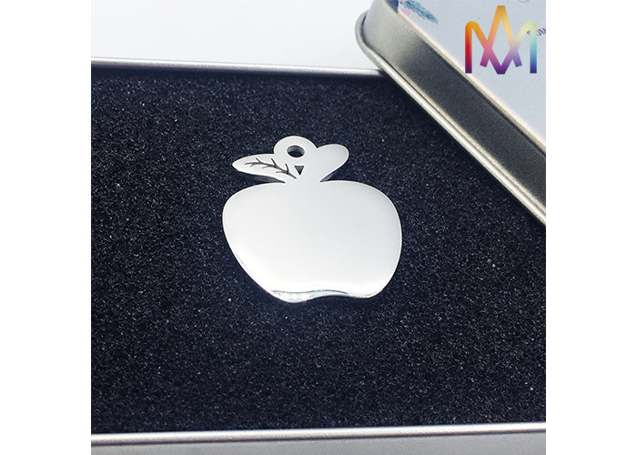26x32MM DIY Apple Shaped Stainless Steel Pendant