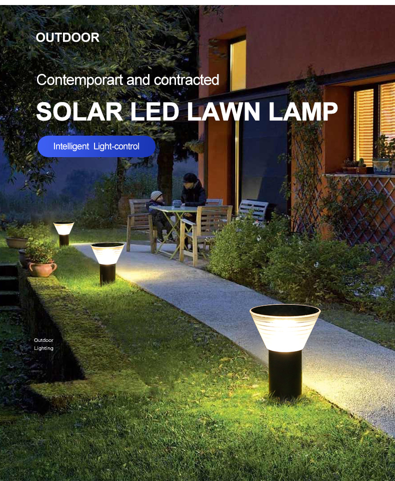 LED2835 Outdoor Garden Solar Light 3500K Warm White Optically Controlled