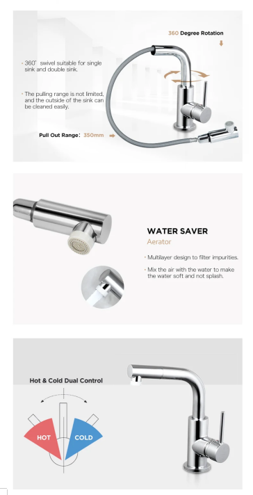 L Shape Pull Out Lavatory Wash Basin Mixer Faucet For Earthenware Ammunition Cartridge