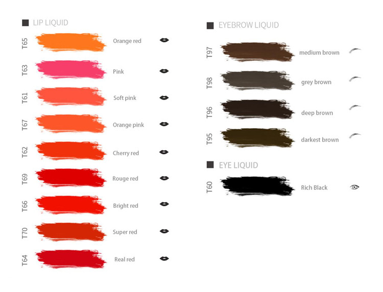 Private Label Microblading Cosmetic Organic Semi Pigment Ink For Pmu Academy