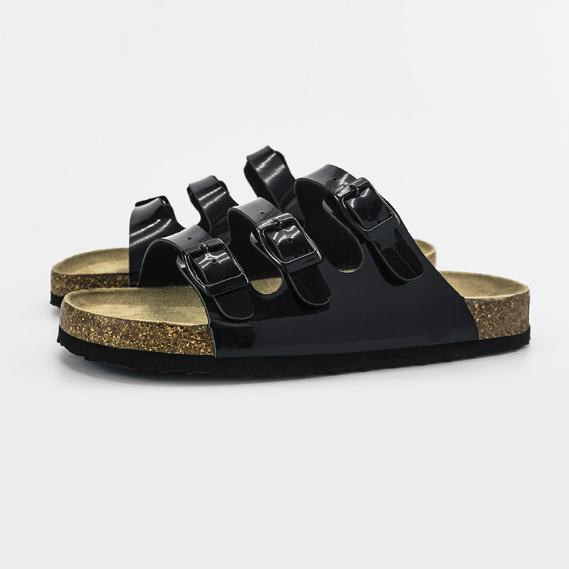 Slip Resistant Three Strap Slide Sandal , 35EU Cork Slide Sandals